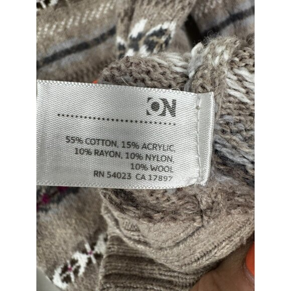 Old Navy Y2K Fair Isle Striped Pullover V-Neck Sweater Medium Cozy Cabincore '09 - Picture 4 of 7